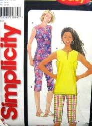 5996 EZ SLEEVELESS TOPS, CROPPED PANTS PATTERN 10-20
